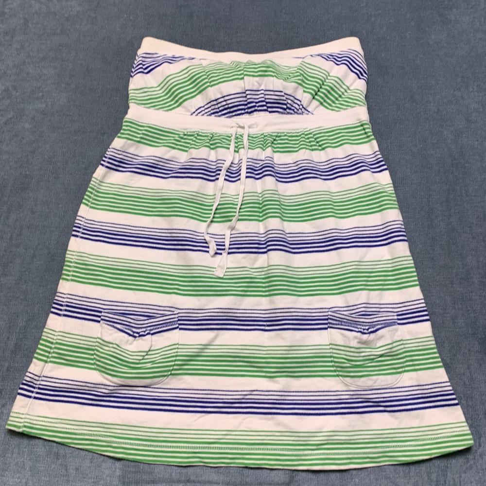 Old Navy Strapless Mini Dress Womens L Multicolor Horizontal Striped Cinch Waist